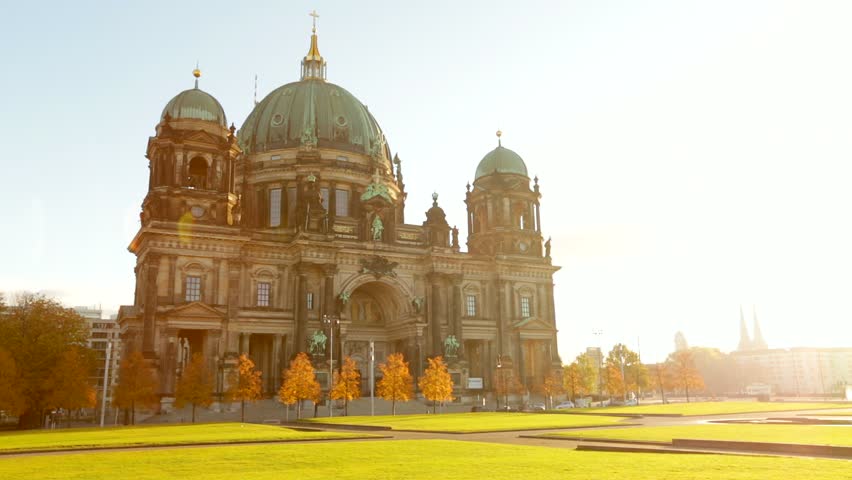 Berliner Dom (Berlin Cathedral) with Sunlight in Full HD 1080p, German Capital