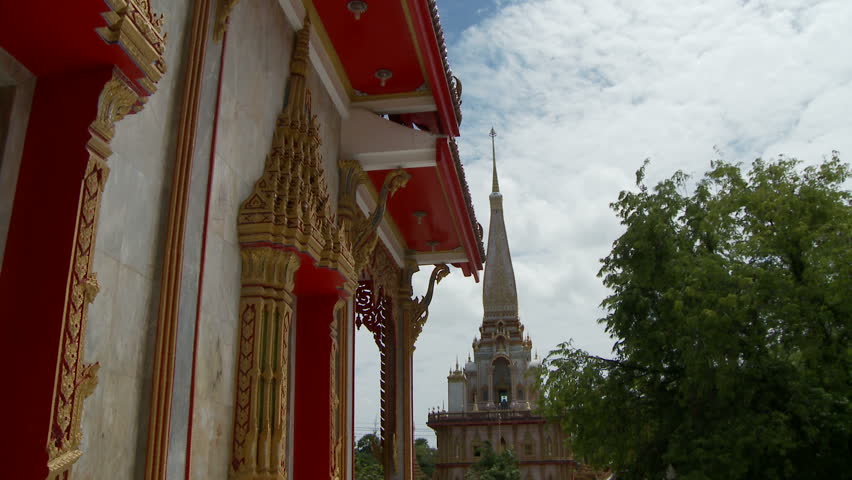The pagoda at Chalong Temple. Phuket, Thailand