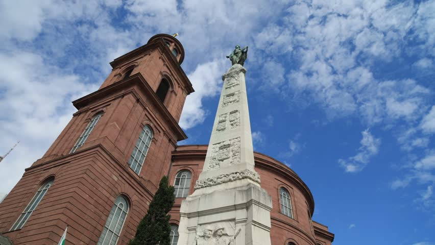 Time Lapse - Moving clouds over the Paulskirche, Frankfurt am Main, Hesse, Germany