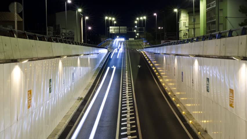 Night traffic Time lapse 