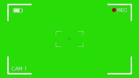 Camera Viewfinder Layer. Video camera viewfinder overlay on green screen. To use over other images