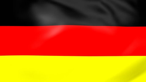 High-Quality Realistic flag of Germany waving in the wind. Seamless loop, A fully framed flag