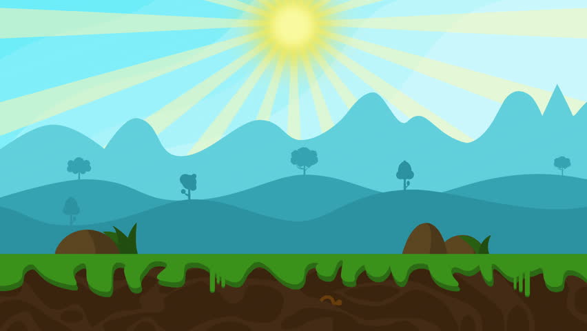 Cartoon Nature Landscape Animation Loop. Stock Footage (100% Royalty-free) 29530201 Shutterstock