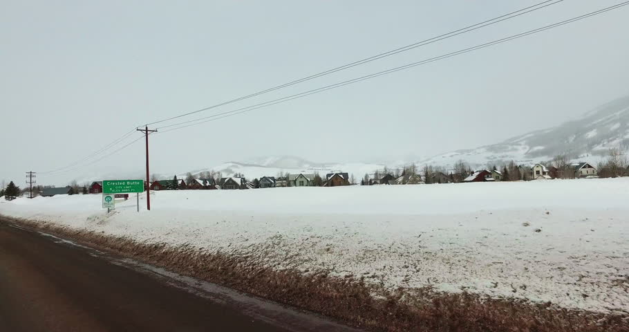 Crested Butte Colorado. Snowy Winter Driving 