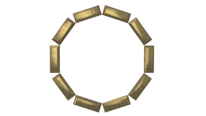 rotating circle of gold bars