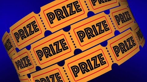 Prize Big Jackpot Win Award Raffle Tickets 3d Animation