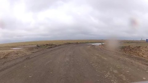 Driving through muddy roads