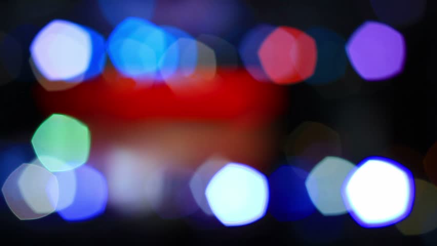 Disco lights out of focus. Abstract bokeh.
