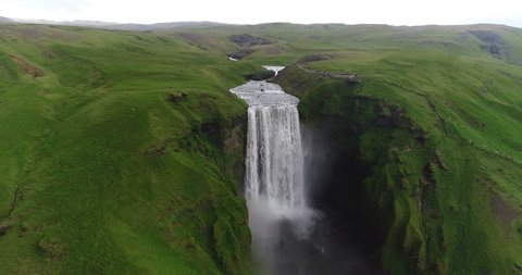 Iceland Waterfall Skogafoss Icelandic Nature Landscape Stock Photo ...