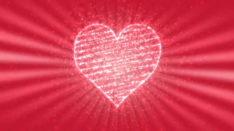 Love Heart shape over red radial