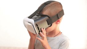 Child with VR Headset watching