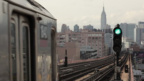 The 7 train on it's way to Manhattan