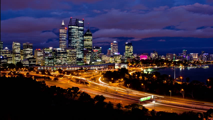 Timelapse of Perth City, Australia, as seen from King