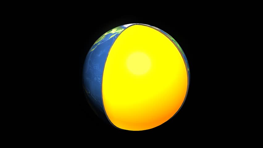 Educational animation, Earth layers. Matte.