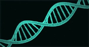 Digital illustration DNA structure in color background video motion  double helix 