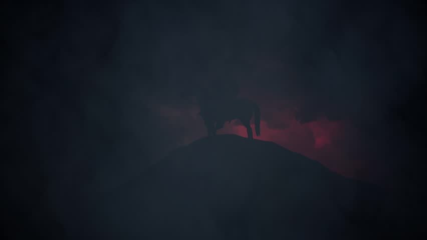 Roman Soldier Holding a Draco on a Stormy Day