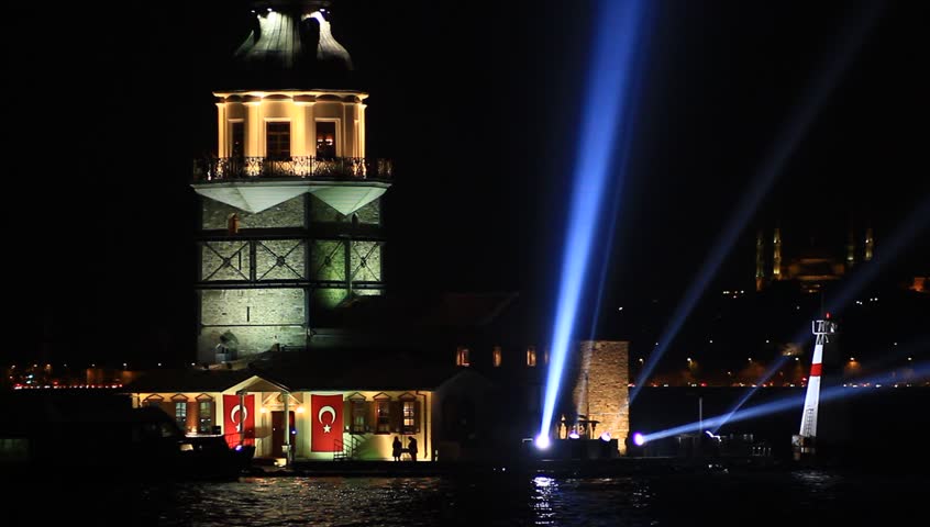 Celebrations in Istanbul. Maiden Tower's spot lights on October 29. Seamless