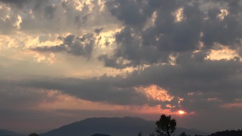 clouds evolution during sunrise - time lapse
