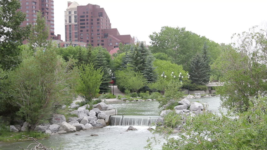 Beautiful Prince's Island Park in downtown Calgary, AB, Canada
