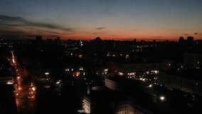 Sunrise in Yekaterinburg, Russia. View from Antey Tower. Time Lapse video