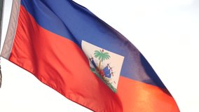 Haïti, Haitian Flag Waving with the Wind