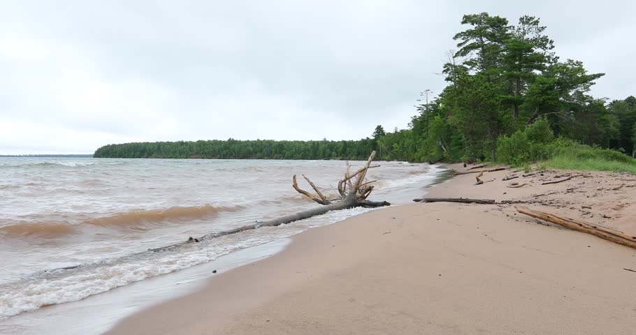 Storm, High waves on the lake Superior