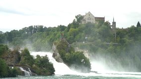 The biggest waterfall - Rhine Falls with Schloss Laufen at Europe, Switzerland