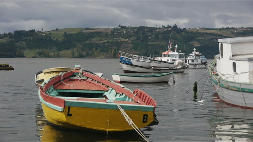 Fishing boats floating in the water