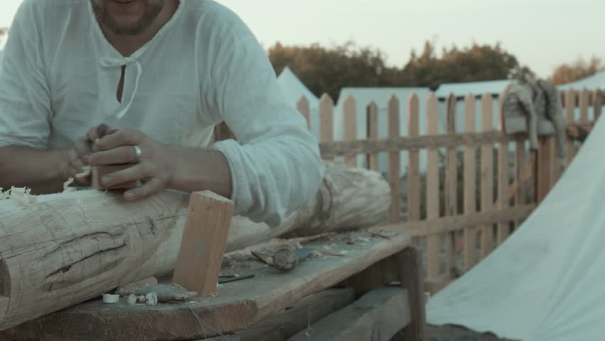 Process of making the large wooden screw