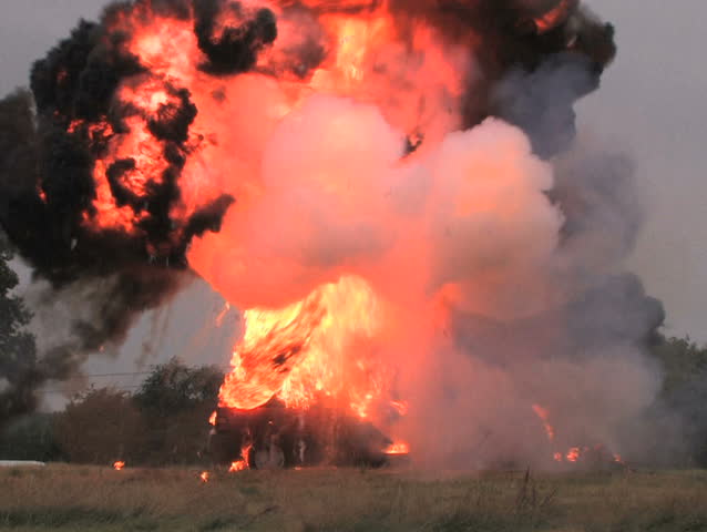 Car explosion, PAL Controlled explosion by a professional pyro effects team.