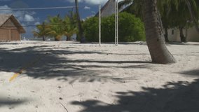 beach volleyball court in the tropics high definition video