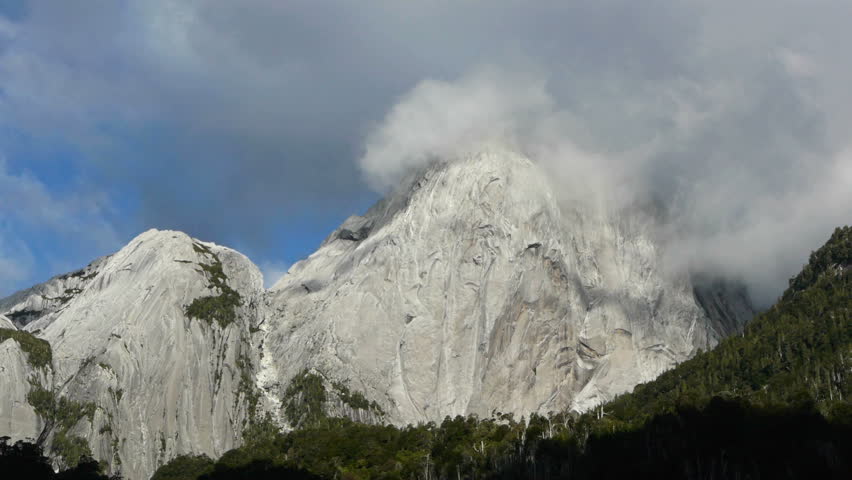 Time lapse of Mount Trinidad in Cochamo, Chile