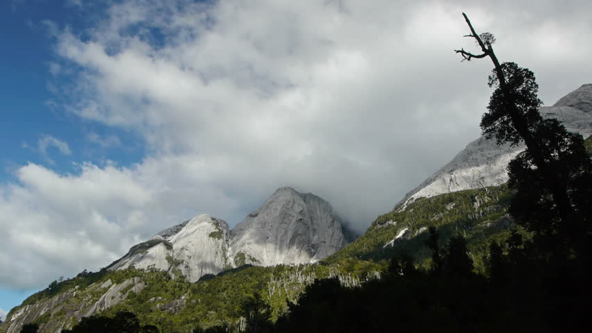 Amazing time lapse over Trinidad peak in Cochamo valley, Chile