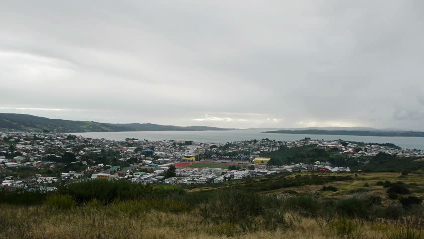 Sunset time lapse of Ancud, Chile