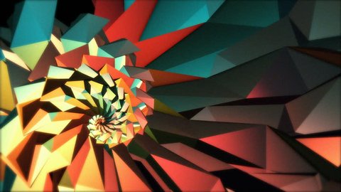 A set of triangles and shapes is moving and changing colors over 20 seconds. Summer colors, ideal to create nice kaleidoscopic effects. Ideal for vj sessions video mapping and events.