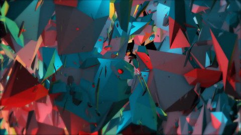 A set of triangles and shapes is moving and changing colors over 20 seconds. Summer colors, ideal to create nice kaleidoscopic effects. Ideal for vj sessions video mapping and events.