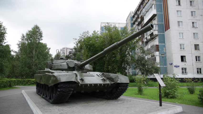 Historical tank - war memorial in a Russian park