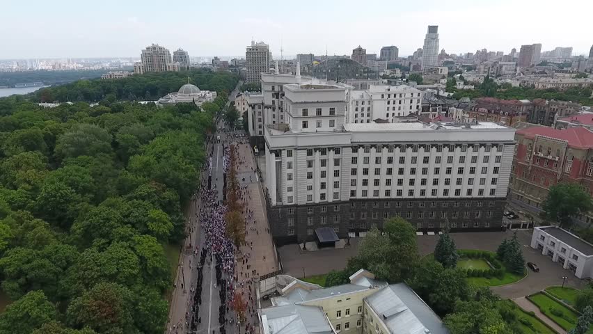 Religious procession in the center of Kiev. Anniversary of the baptism of Kievan Rus. 07.27.2017