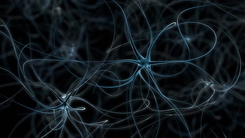 Neuron cells firing off impulses in the brain
