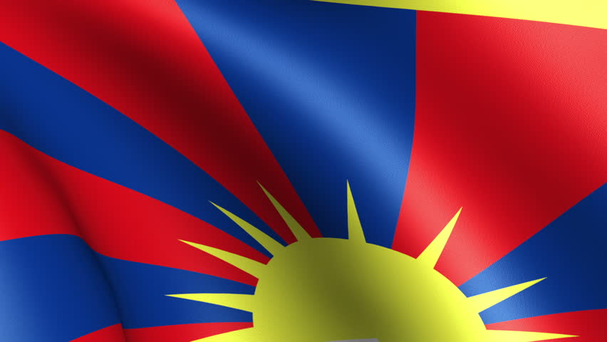 Tibet Flag Waving