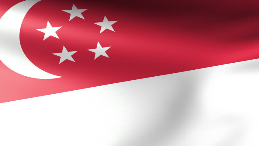 Singapore Flag Waving
