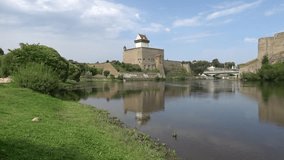 View of the castle Herman, sunny august day. Narva, Estonia