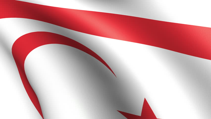 Northern Cyprus Flag Waving
