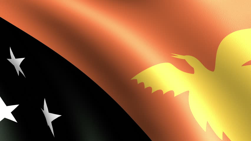 Papua New Guinea Flag Waving