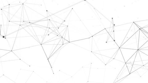 Network animation connected dots on white background. Seamless loop 4K 