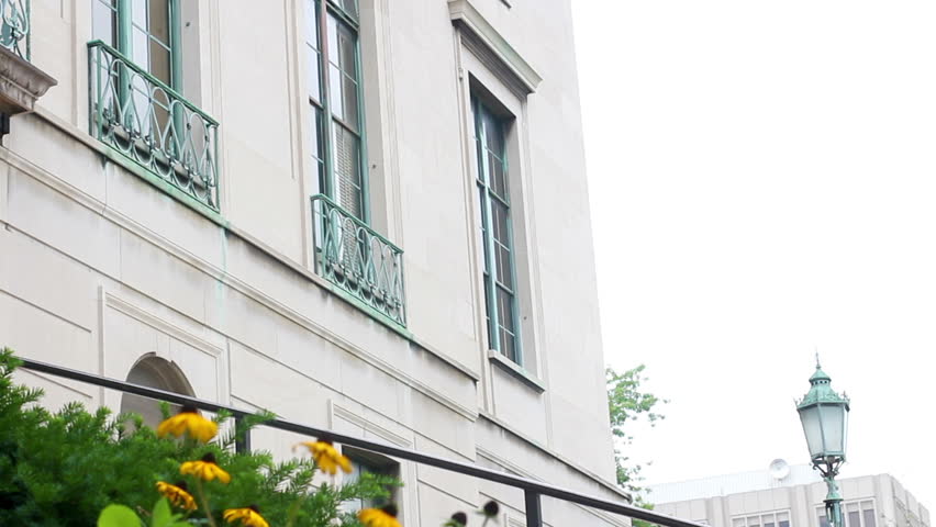 Generic window of beautiful victorian building in downtown area