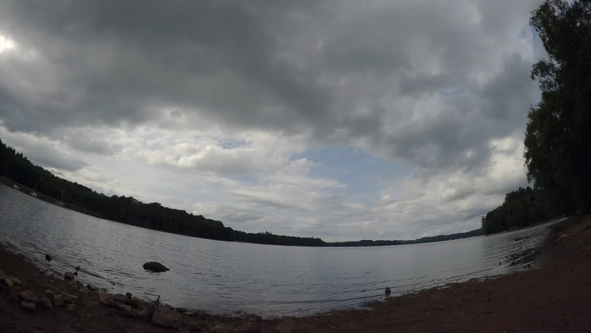 Clouds over a lake 