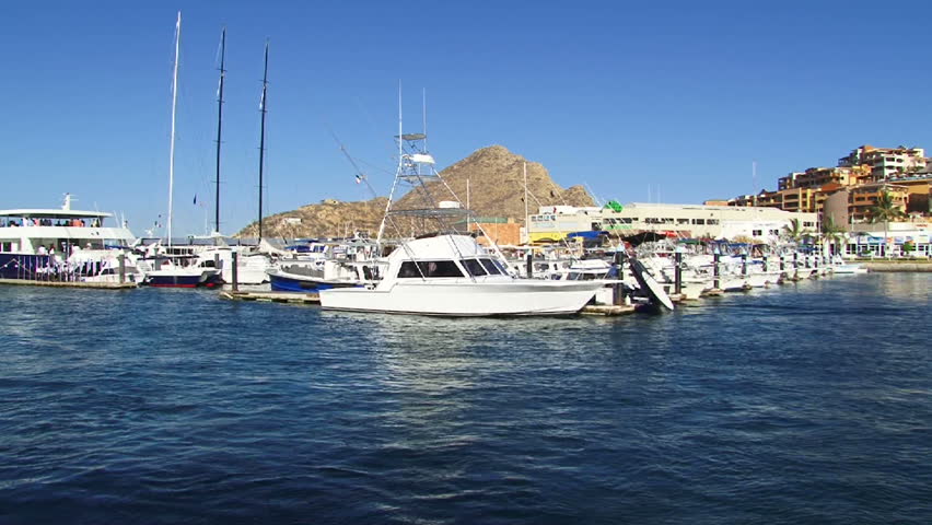 Cabo San Lucas, Mexico point of view while driving out of downtown harbor with