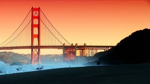 Golden Gate Bridge seen from the shoreline