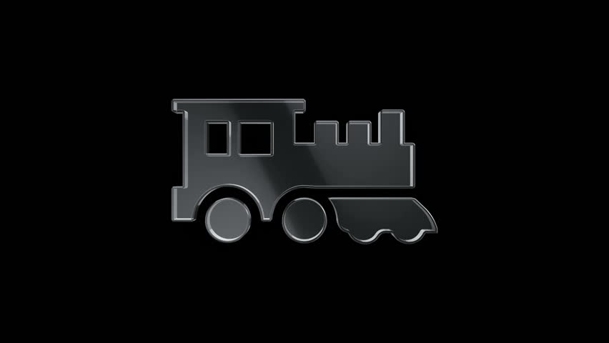 3D Animation rotation of symbol of transport, transportation, delivery, transport for travel, sport cars, mechanisms, machinery and transport technology from glass. Animation of seamless loop.